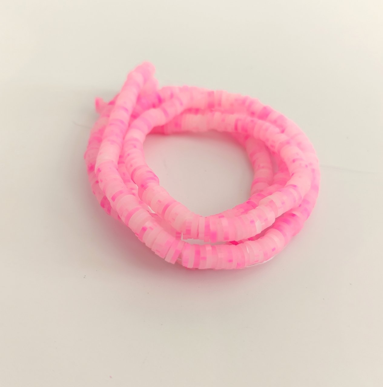 Fimo Boncuk Benekli Pembe Fimo