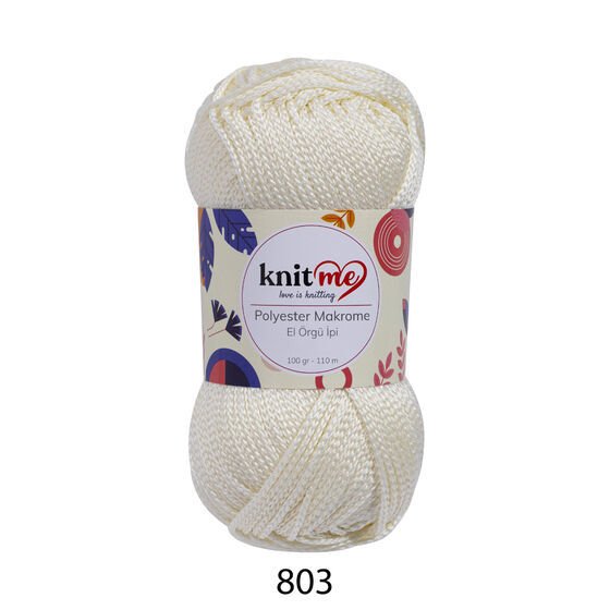 KNİT ME POLYESTER MAKROME EL ÖRGÜ İPİ NO:3 803 Krem