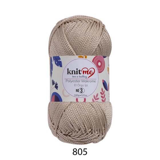 KNİT ME POLYESTER MAKROME EL ÖRGÜ İPİ NO:3 805 Bej