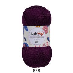 KNİT ME POLYESTER MAKROME EL ÖRGÜ İPİ NO:3 838 Mürdüm