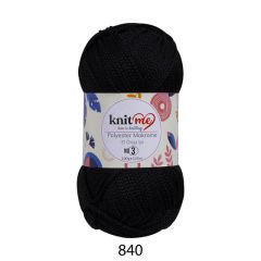 KNİT ME POLYESTER MAKROME EL ÖRGÜ İPİ NO:3 840 Siyah