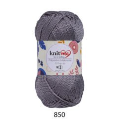 KNİT ME POLYESTER MAKROME EL ÖRGÜ İPİ NO:3 850 K. Gri