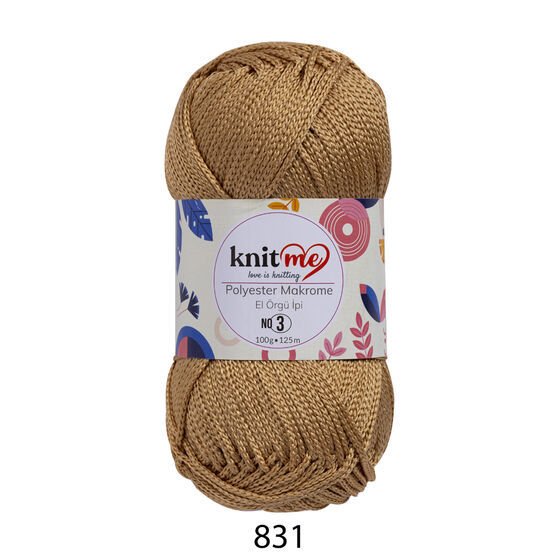KNİT ME POLYESTER MAKROME EL ÖRGÜ İPİ NO:3 831 s.kahve
