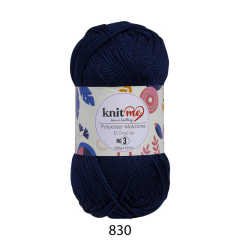 KNİT ME POLYESTER MAKROME EL ÖRGÜ İPİ NO:3 830 Lacivert