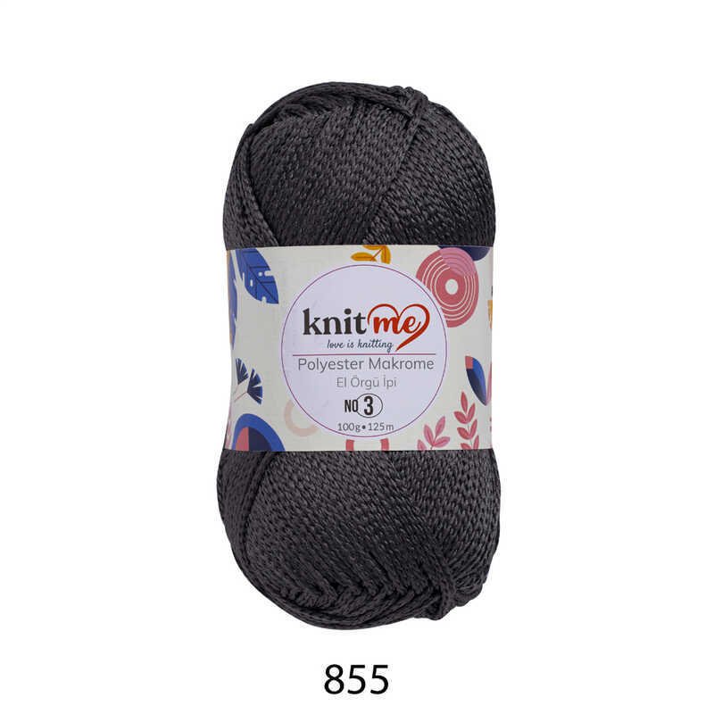 KNİT ME POLYESTER MAKROME EL ÖRGÜ İPİ NO:3 855 Füme