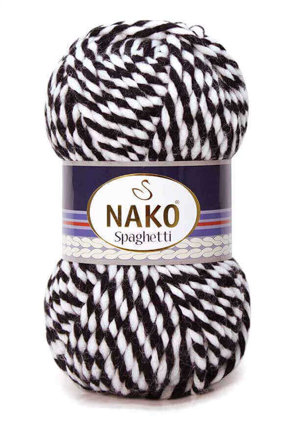 Nako Spaghetti 3086-Siyah Beyaz Muline-Spaghetti
