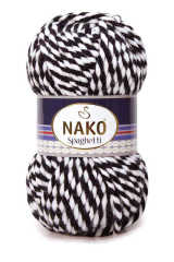 Nako Spaghetti 3086-Siyah Beyaz Muline-Spaghetti