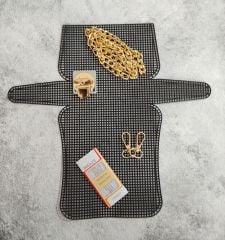 Küçük Plastik Kanvas Çanta Seti Gold