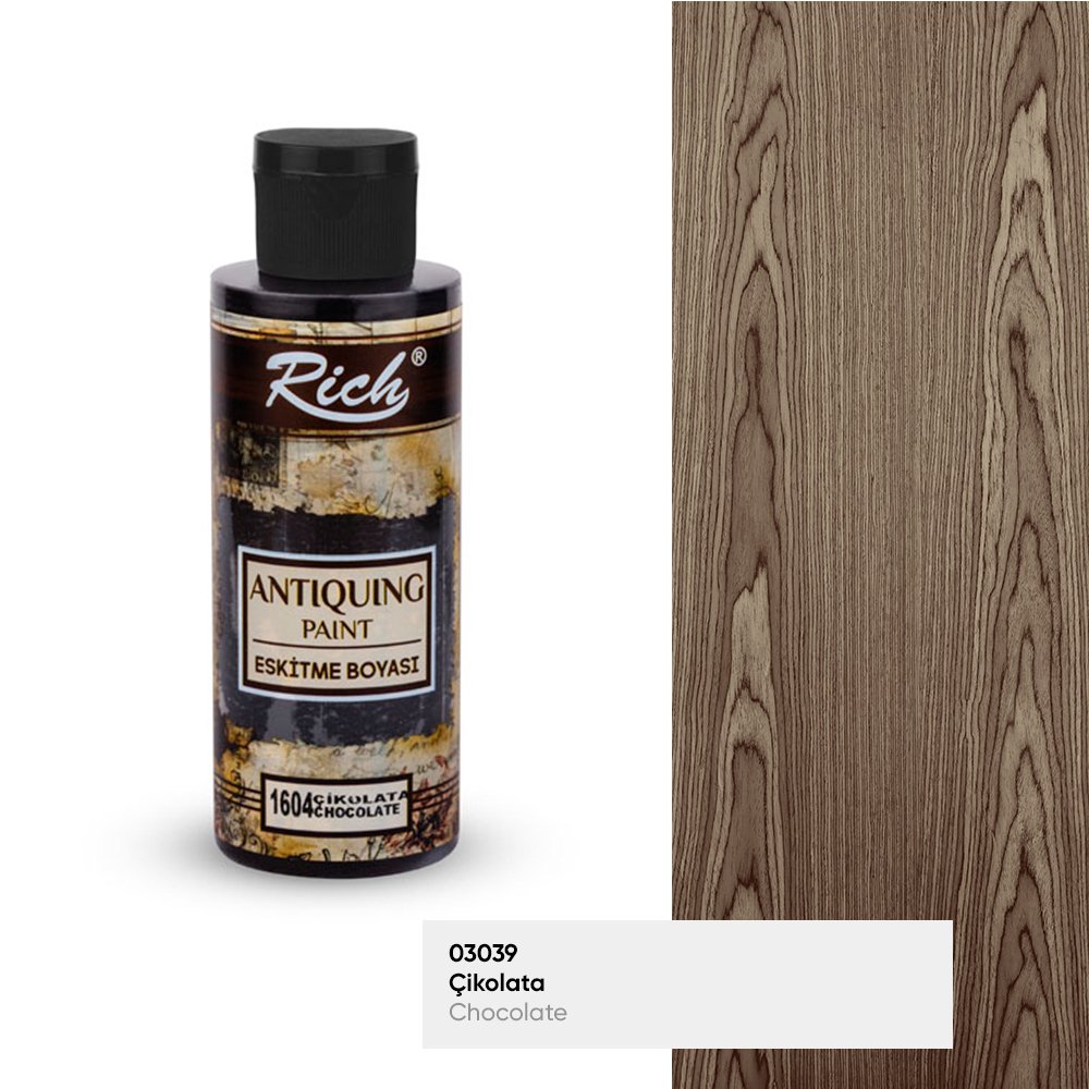 RICH ANTIQUIN ESKİTME BOYASI 120 CC 1604-Çikolata