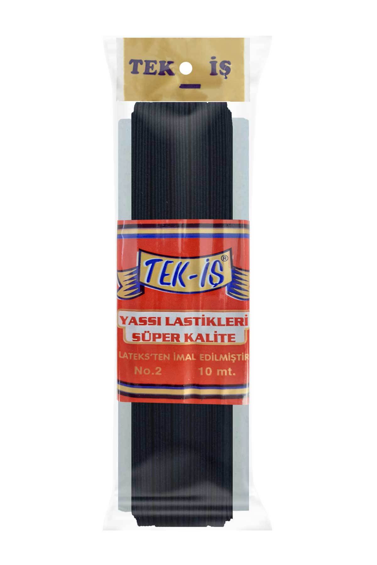 Tekiş Paça Lastiği 8 mm Yassı 10 MT-No 2 Siyah