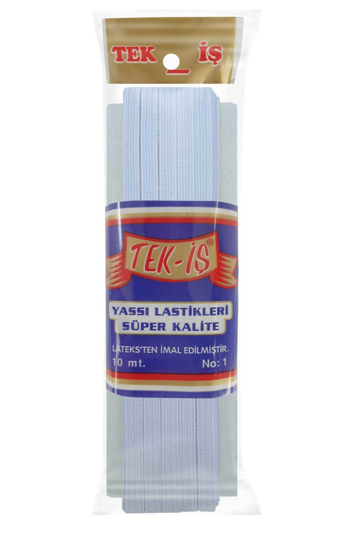 TEKİŞ PAÇA LASTİĞİ 6 mm Yassı 10 MT-No 1  Beyaz