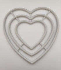 Plastik Kalp Makrome Halkası 3'lü