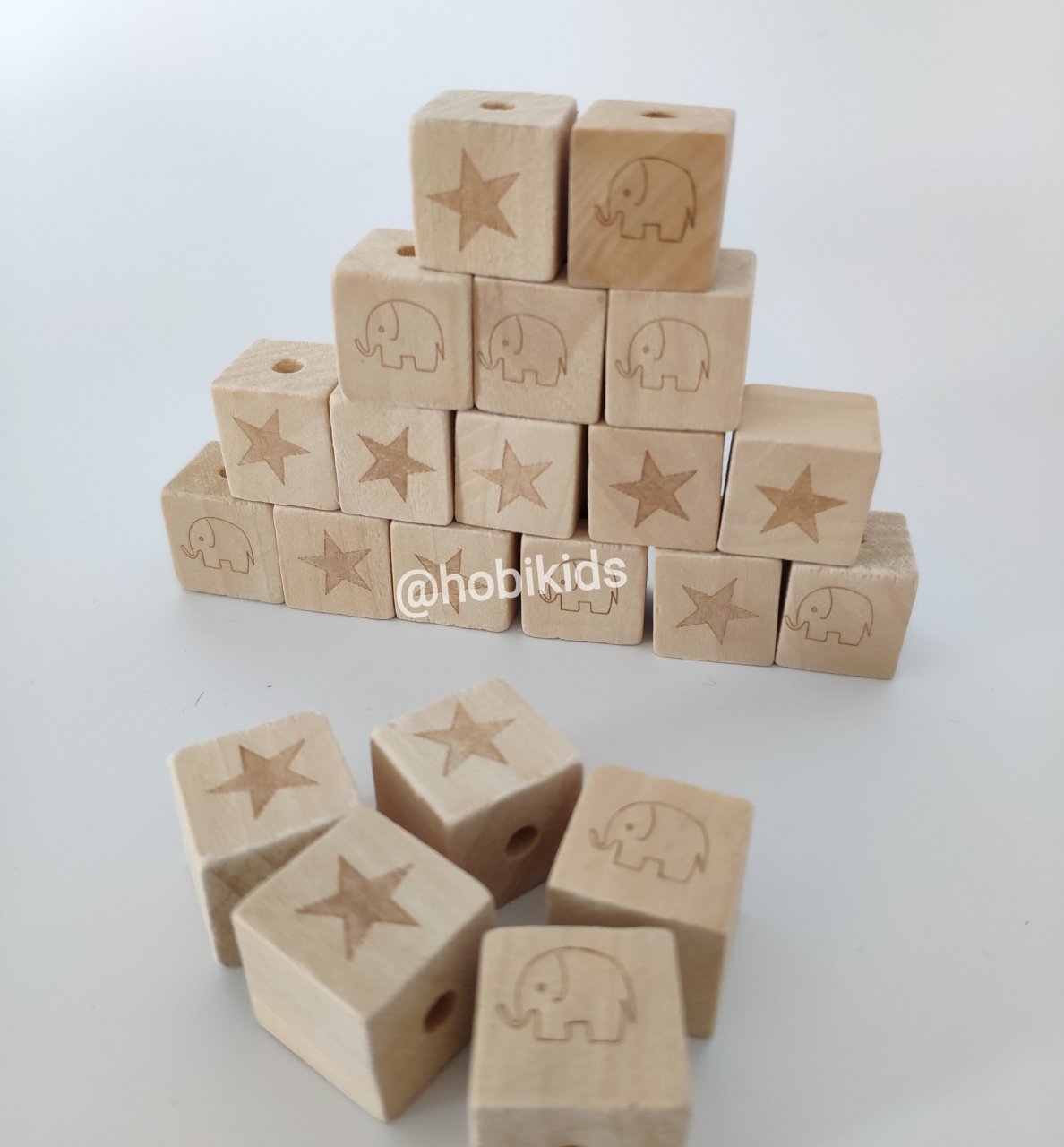 20 mm Ahşap Küp Boncuk