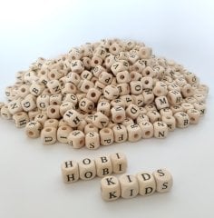 Ahşap Harf Boncuk, 10 mm
