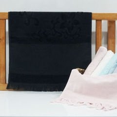 Madam Towel Kadife Saçaklı Etamin 50*90  Siyah