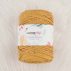 Cotton me 3 Büküm Makrome İpi 4 mm 500 gr Hardal(3 Büküm)