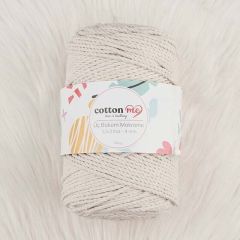 Cotton me 3 Büküm Makrome İpi 4 mm 500 gr Krem (3 büküm)