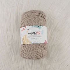 Cotton me 3 Büküm Makrome İpi 4 mm 500 gr Kum beji(3 büküm)