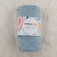 Cotton me Taranabilir Makrome 25 kat 3 mm Bebe Mavi(25 kat )