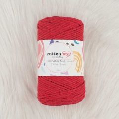 Cotton me Taranabilir Makrome 25 kat 3 mm Kırmızı(25 kat)