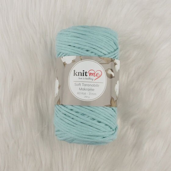 Knit Me Soft Taranabilir Makrome İpi 60 kat 3 mm 10405 Mint
