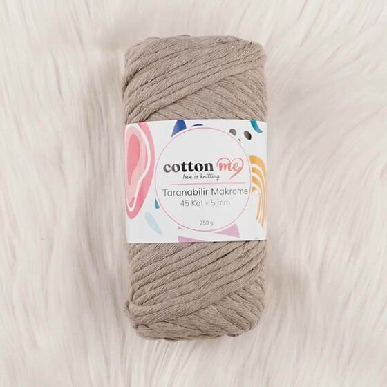 Cotton Me Taranabilir Makrome İpi 45 Kat 5 mm Bej