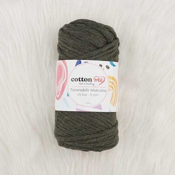 Cotton Me Taranabilir Makrome İpi 45 Kat 5 mm Haki (5 mm)
