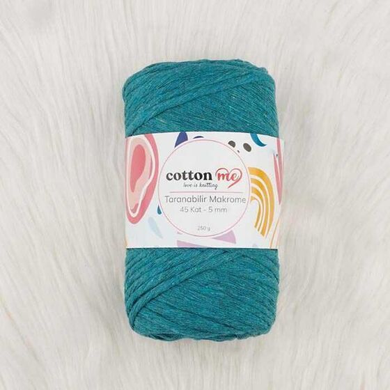Cotton Me Taranabilir Makrome İpi 45 Kat 5 mm Koyu Turkuaz