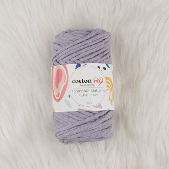 Cotton Me Taranabilir Makrome İpi 45 Kat 5 mm Lila(5 mm)