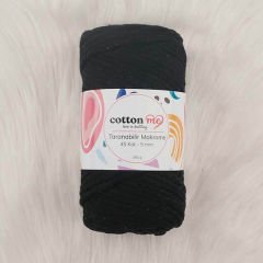Cotton Me Taranabilir Makrome İpi 45 Kat 5 mm Siyah(5 mm)