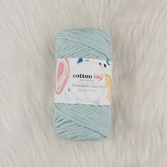 Cotton Me Taranabilir Makrome İpi 45 Kat 5 mm Su yeşil